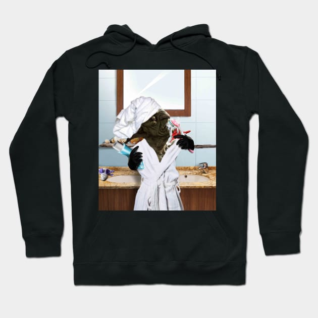 Goblin Brushing Teeth Hoodie by Random Galaxy